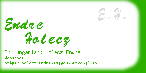 endre holecz business card